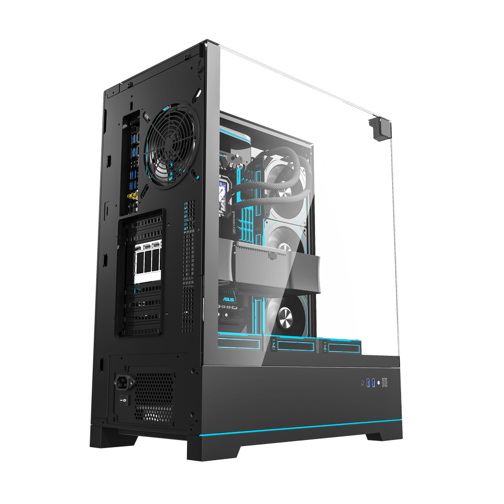 DarkFlash DY450L Pro 4 Digital Fans Case - Black
