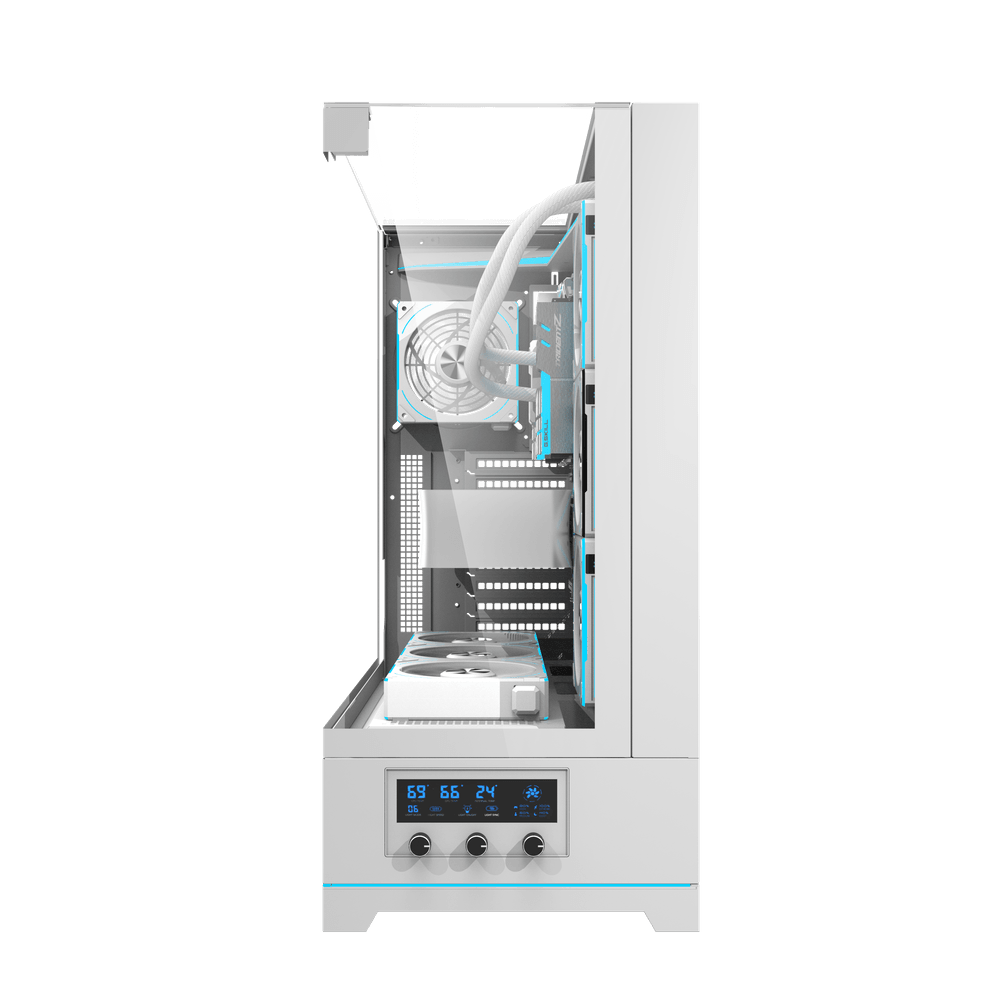 DarkFlash DY450L Pro 4 Digital Fans Case - White