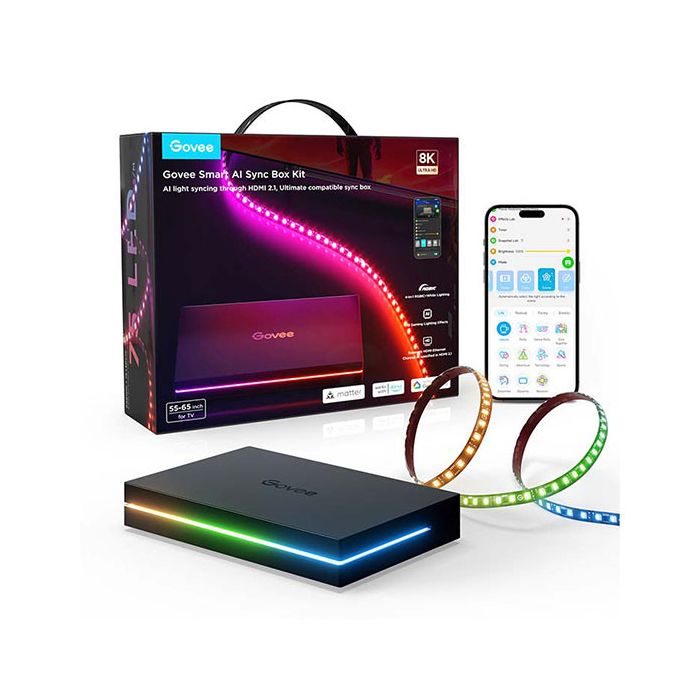 جهاز Govee AI Sync Box 2 لتلفزيونات مقاس 55–65 بوصة – الموديل: H8604B12