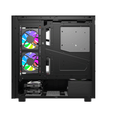 كيس كمبيوتر DarkFlash DS950V بحجم ATX مع ٦ مراوح وشاشة LED – أسود