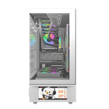 كيس كمبيوتر DarkFlash DS950V بحجم ATX مع ٦ مراوح وشاشة LED – أبيض