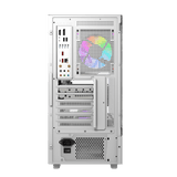 كيس كمبيوتر DarkFlash DS950V بحجم ATX مع ٦ مراوح وشاشة LED – أبيض