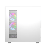 كيس كمبيوتر DarkFlash DS950V بحجم ATX مع ٦ مراوح وشاشة LED – أبيض