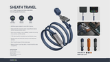 Energea Sheath Travel  2-IN-1 USB-C to USB-C + USB-A 480Mbps with 60W Cable 1.2M - Blue