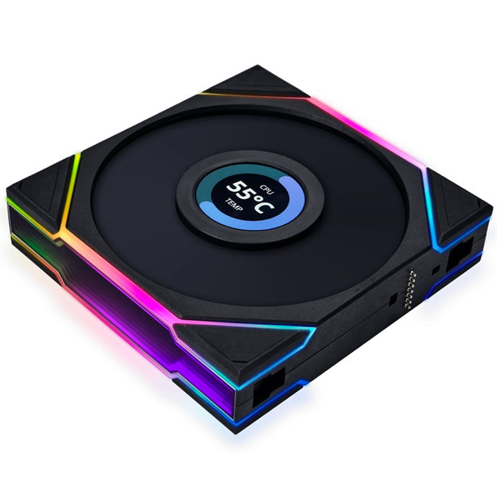 مراوح Lian Li UNI FAN TL LCD 120mm ARGB مع شاشة LCD بحجم 1.6" – (عدد 3 مراوح) – أسود