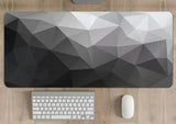 White Gradient shapes Waterproof Anti-Slip Mousepad XL 90 x 40 CM