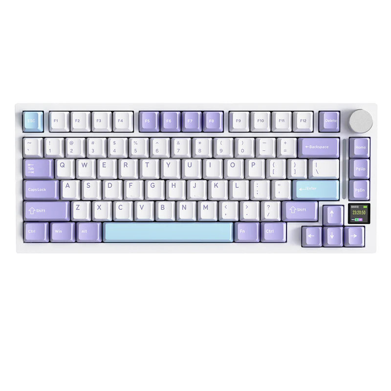 لوحة مفاتيح ميكانيكية ATTACK SHARK X820 Ultra Tri-Mode 75% Gasket - Star White Lavender + Shark Switch