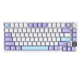 لوحة مفاتيح ميكانيكية ATTACK SHARK X820 Ultra Tri-Mode 75% Gasket - Star White Lavender + Shark Switch