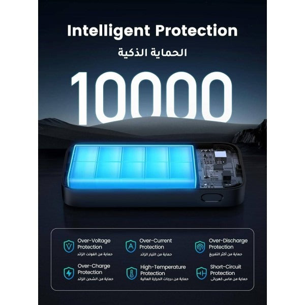 UGREEN 10000mAh PD-30W Two-way Fast Charging Power Bank - Black   PB502-25185