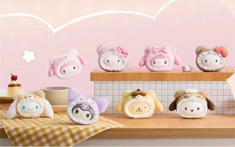 Sanrio characters Fluffy Teddy Bear Series Plush Pendant (Blind Box) selling per piece - 2303962410107