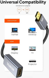 Mowsil DisplayPort to HDMI Adapter | 4K@60Hz, Gold-Plated, Aluminum Alloy, Plug & Play | Monitor TV Converter