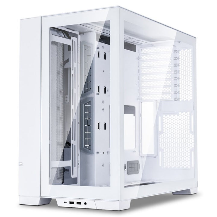 كيس LIAN LI O11 DYNAMIC EVO – E-ATX للألعاب مع زجاج حراري – أبيض