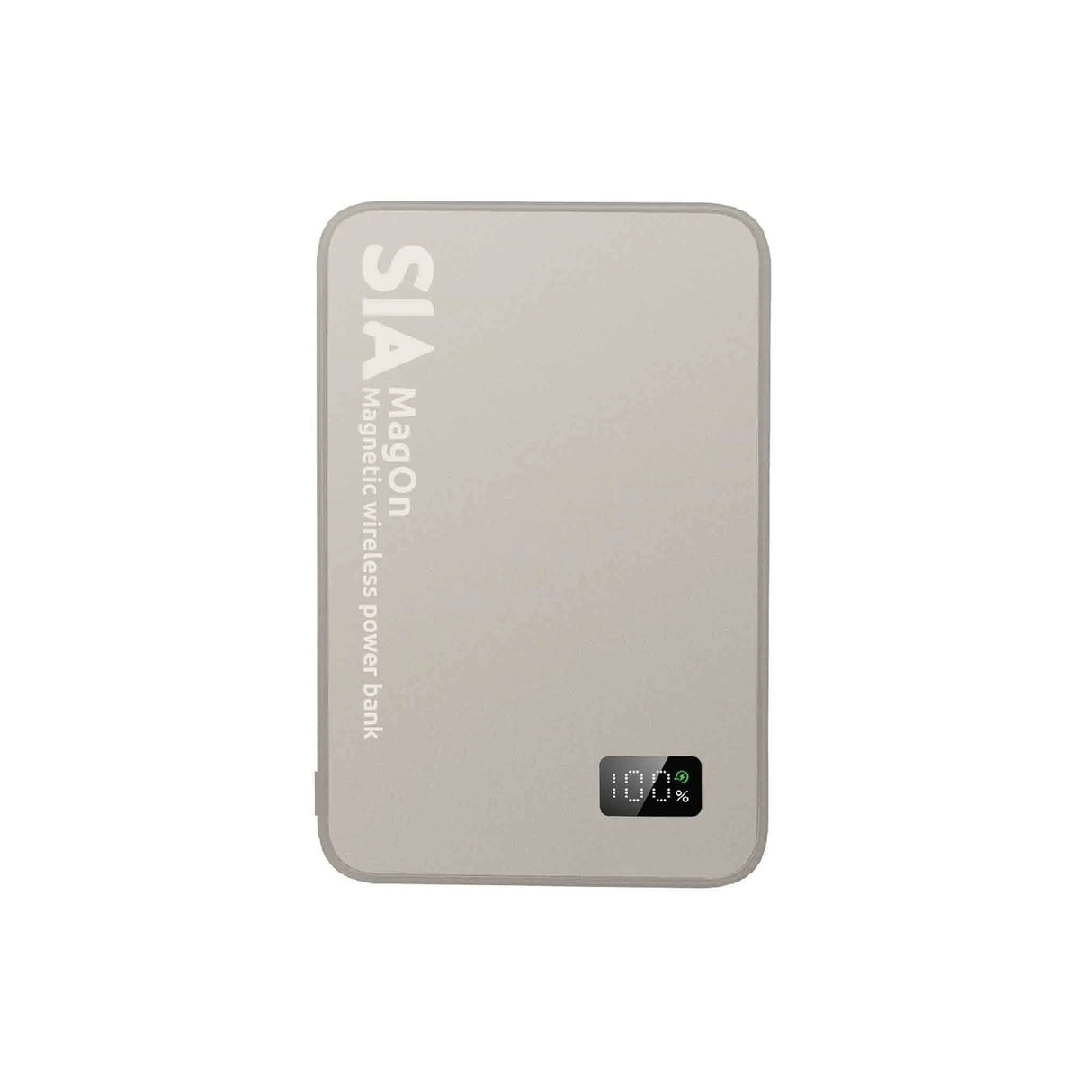 SIA MagOn Magnetic power bank metal Body PD 20W -Wireless Charging 15W5000Mah - Natural Titanium