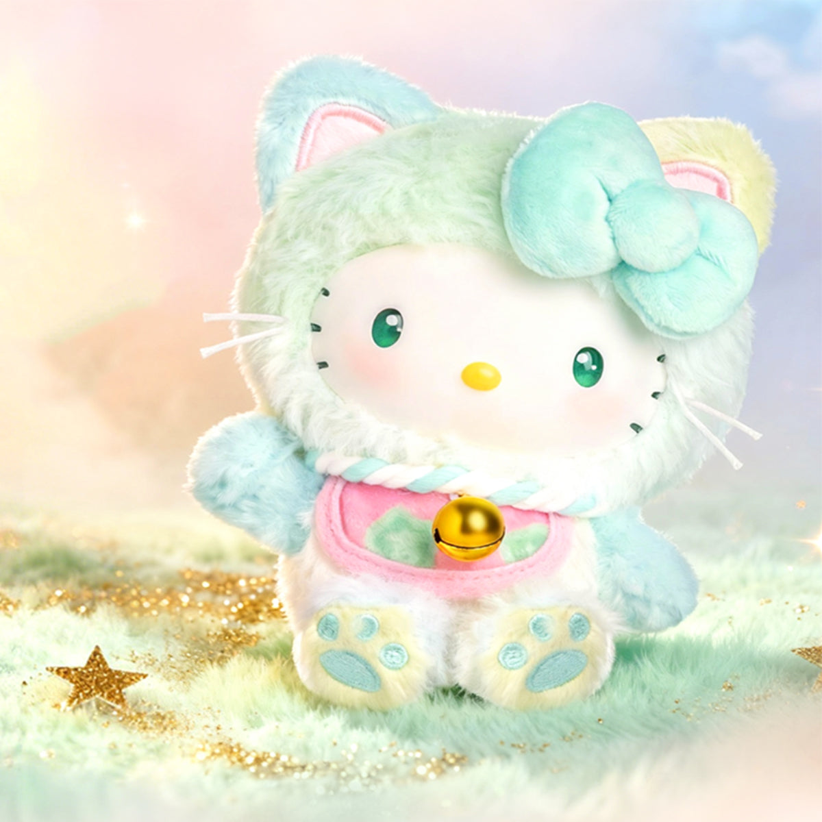 Hello Kitty Style Meow Blessing Series Plush Relaxing Toy He - 5.12 inch (Blind Box) selling per piece - 25MR-017