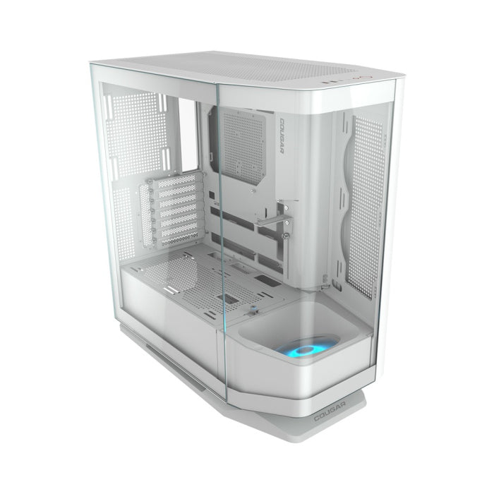 Cougar FV270 Mid Tower Two Panel Front & Left Side Tempered Glass Case with One RGB Fan - White