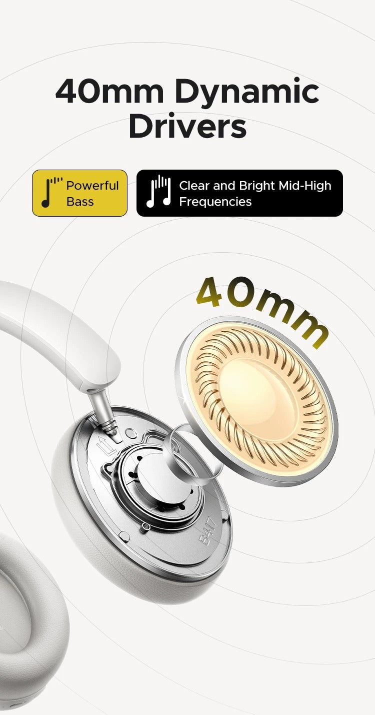 سماعة UGREEN Studio Max2 – رمادي فاتح