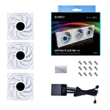 مراوح LIAN LI UNI FAN TL LCD 120mm ARGB مع شاشة LCD بحجم 1.6 بوصة – عبوة 3 مراوح – ابيض