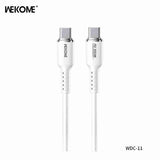WEKOME WDC-11 Tint II Series Real Silicone 100W Data Cable Type-C to Type-C - White
