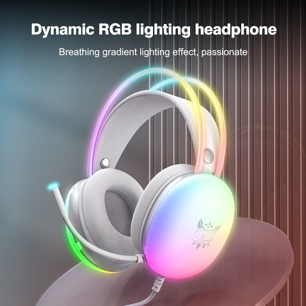 سماعة الألعاب ONIKUMA X25 RGB – أبيض
