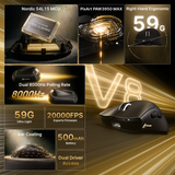 ATTACK SHARK V8 Ultra-Light Ergonomic Right-handed Ergonomic Wireless Gaming Mouse up to 42000 DPI - White