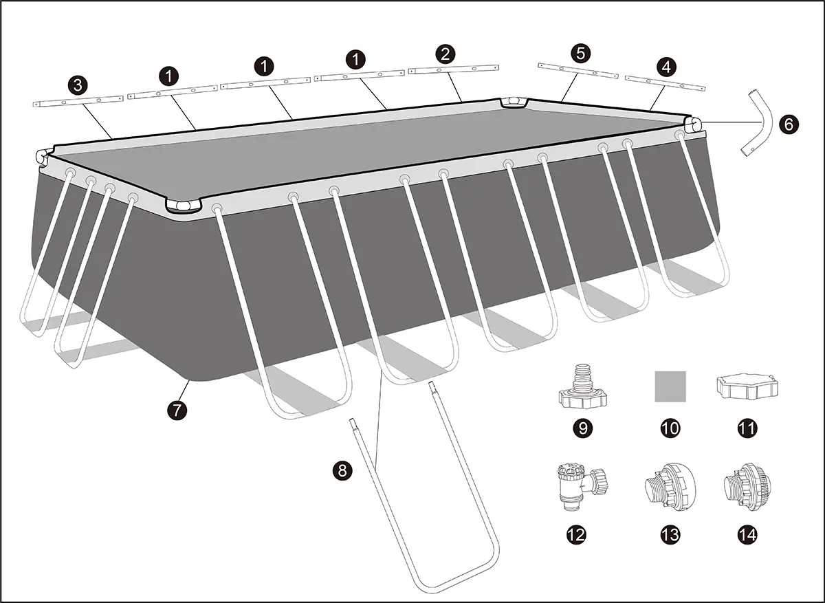 Bestway 18' x 9' x 52"/5.49m x 2.74m x 1.32m Rectangular Pool Set 561KA (Installation Not Included)