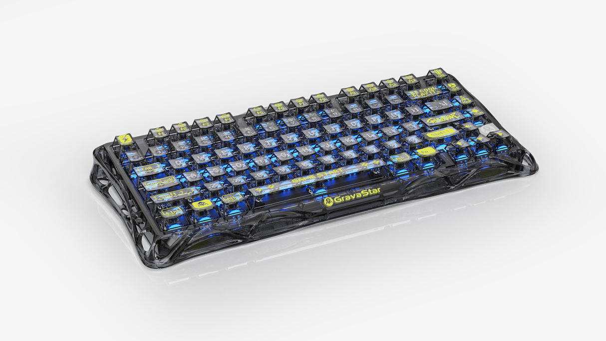 GravaStar Mercury K1 Lite 75% Wireless Mechanical Gaming Keyboard - Transparent Black