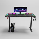 Gamax P206 Tempered Glass Surface Gaming Table 120*60*74 cm with Mousepad & Full RGB - Black (Installation Not Included)