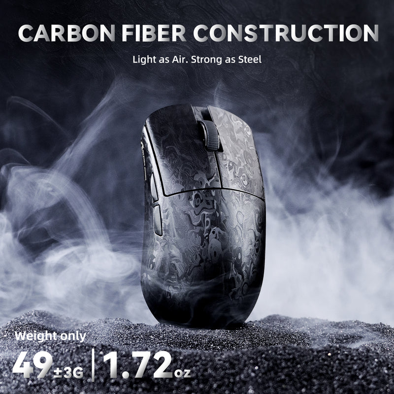 ATTACK SHARK R11 Ultra Carbon Fiber Wireless 8K Gaming Mouse (PAW3950MAX) up to 42000 DPI - Forged Black