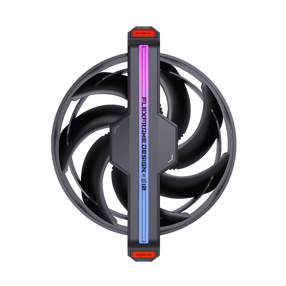 Alseye Φ12(DM12)-B DC 12V High Air Pressure Case Fan Support ARGB with Hidden Screws Option - Black