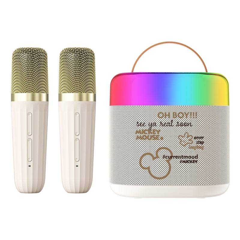 Disney K1 dual microphone Wireless karaoke microphone & speaker Mickey Beige