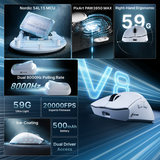 ATTACK SHARK V8 Ultra-Light Ergonomic Right-handed Ergonomic Wireless Gaming Mouse up to 42000 DPI - White