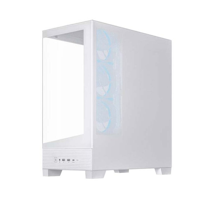 Asus A31 Plus Mid Tower Front Side & Left Side Tempered Glass Panel Case With 4 Fan RGB - White