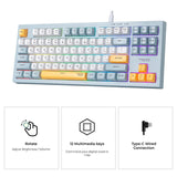 لوحة مفاتيح تويستد مايندز سبكتروم سيريس سلكية بنسبة 80% غشائية بهيكل جاسكيت (تخطيط إنجليزي / عربي)