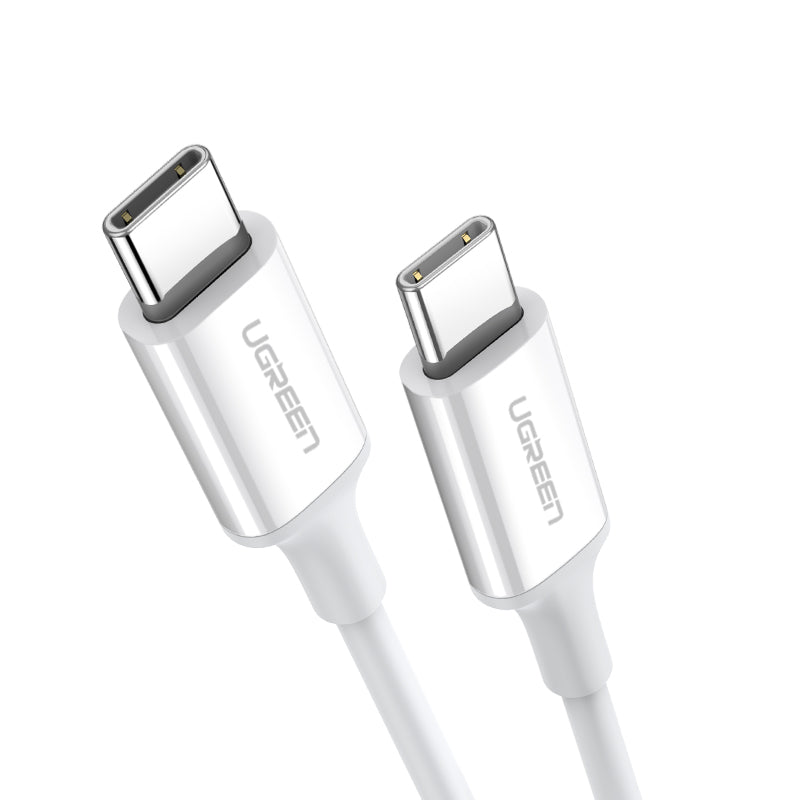 يوجرين USB 2.0 كابل USB-C إلى USB-C بقوة 60 واط غلاف ABS 1 متر أبيض — US264-60518