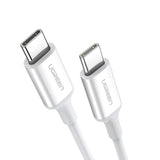 يوجرين USB 2.0 كابل USB-C إلى USB-C بقوة 60 واط غلاف ABS 1 متر أبيض — US264-60518