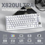 ATTACK SHARK X820 Ultra Tri-Mode 75% Gasket Mechanical Keyboard - White Contours + Shark Switch