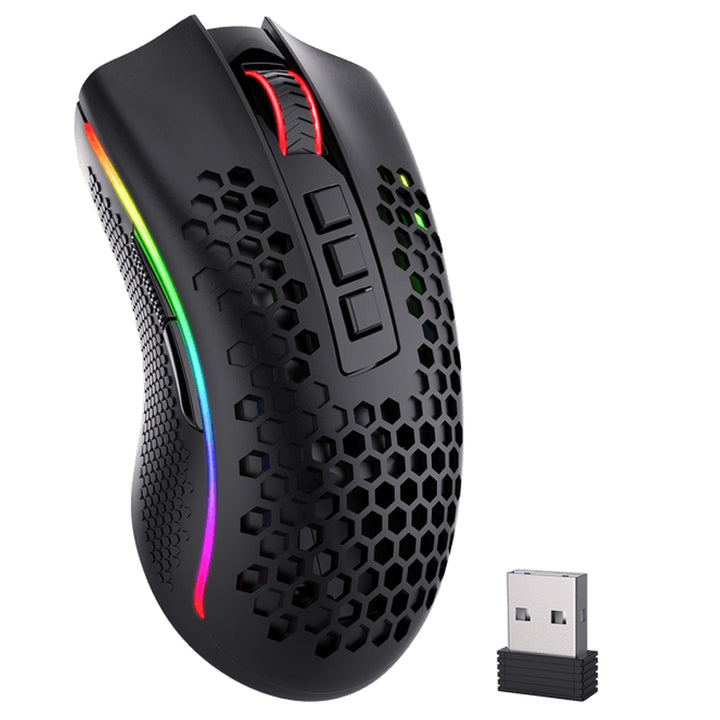 Redragon M808 Storm Pro Lightweight RGB Wireless/Wired Gaming Mouse - Black