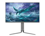 شاشة ألعاب مسطحة من نوع ساديس ريف مانتا-27 برو SA-F02U27 مقاس 27 بوصة، تدعم وضعين (UHD 4K 160Hz أو FHD 320Hz)، زمن استجابة 0.3 مللي ثانية، منفذ HDMI 2.1، لوحة IPS سريعة - رمادي