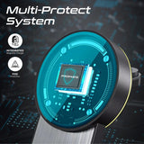 Promate 3 in 1 Transparent Foldable MagSafe Compatible Wireless Charging Station with Night Light  - Black