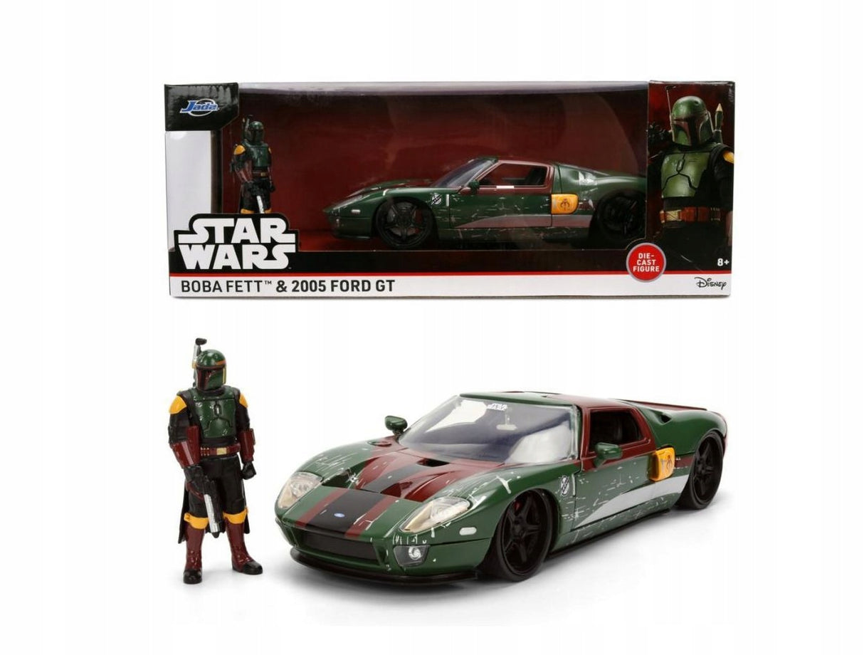 JADA DIE CAST: STAR WARS- BOBA FETT 2005 FORD GT