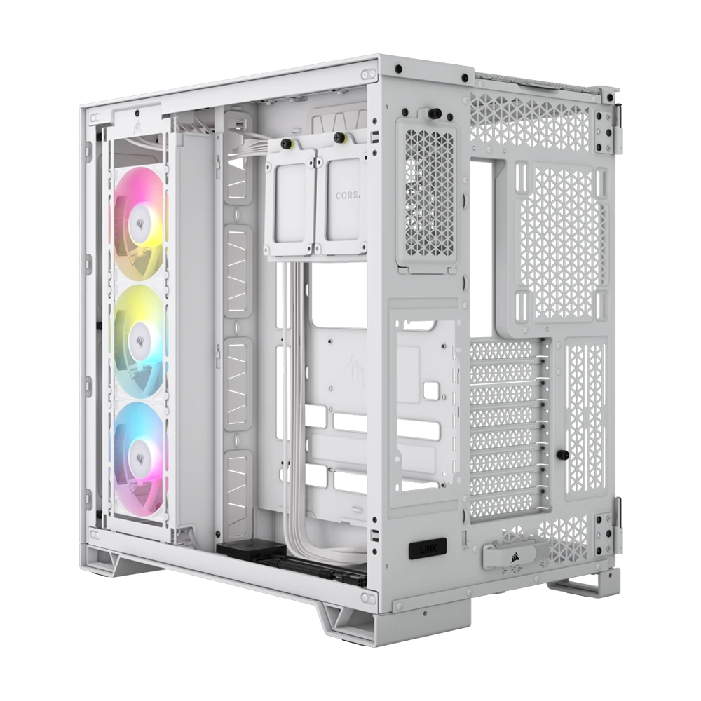 كيس كمبيوتر CORSAIR iCUE LINK 6500X RGB ميد تاور - أبيض