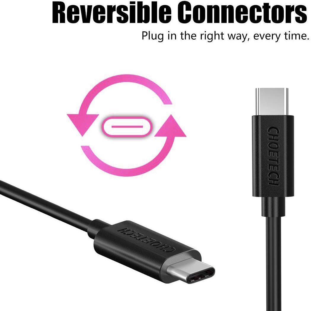 Choetech CC0002 3A USB-C to USB-C Cable 1m - Black