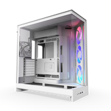 NZXT H9 Flow RGB 2025 Dual Chamber Mid Tower Case With RGB Fans - White