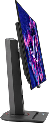 شاشة ألعاب مسطحة Asus Rog Strix OLED XG27AQWMG مقاس 27 بوصة، بدقة 2K QHD (2560 × 1440)، ومعدل تحديث 280 هرتز، وزمن استجابة 0.03 مللي ثانية، وتقنية TrueBlack Glossy WOLED، ومعيار VESA DisplayHDR، ومنفذ HDMI 2.1.