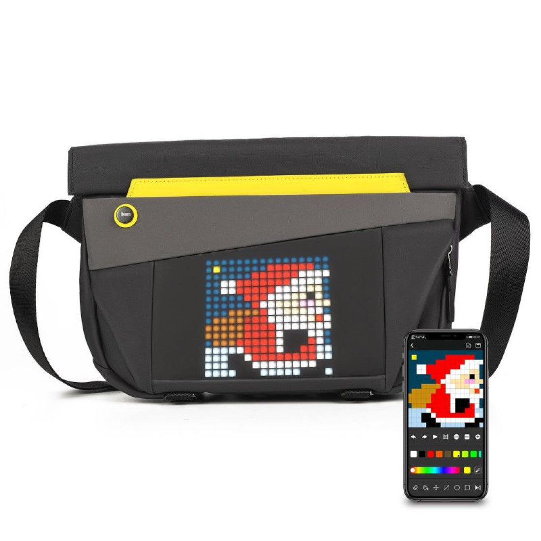 Divoom Pixel Sling Bag-V With LED Customizable Animation Screen And App Control - Black