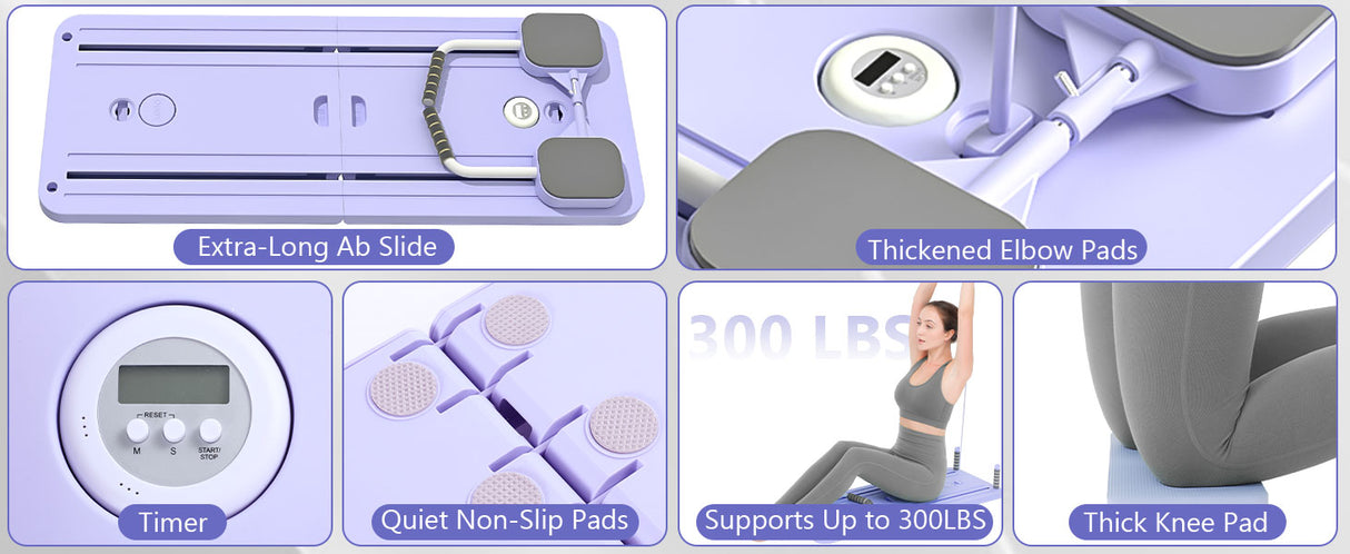 Black Bull 5 in 1 Multi-Purpose Foldable Pilates Reformer Board for Home Workout