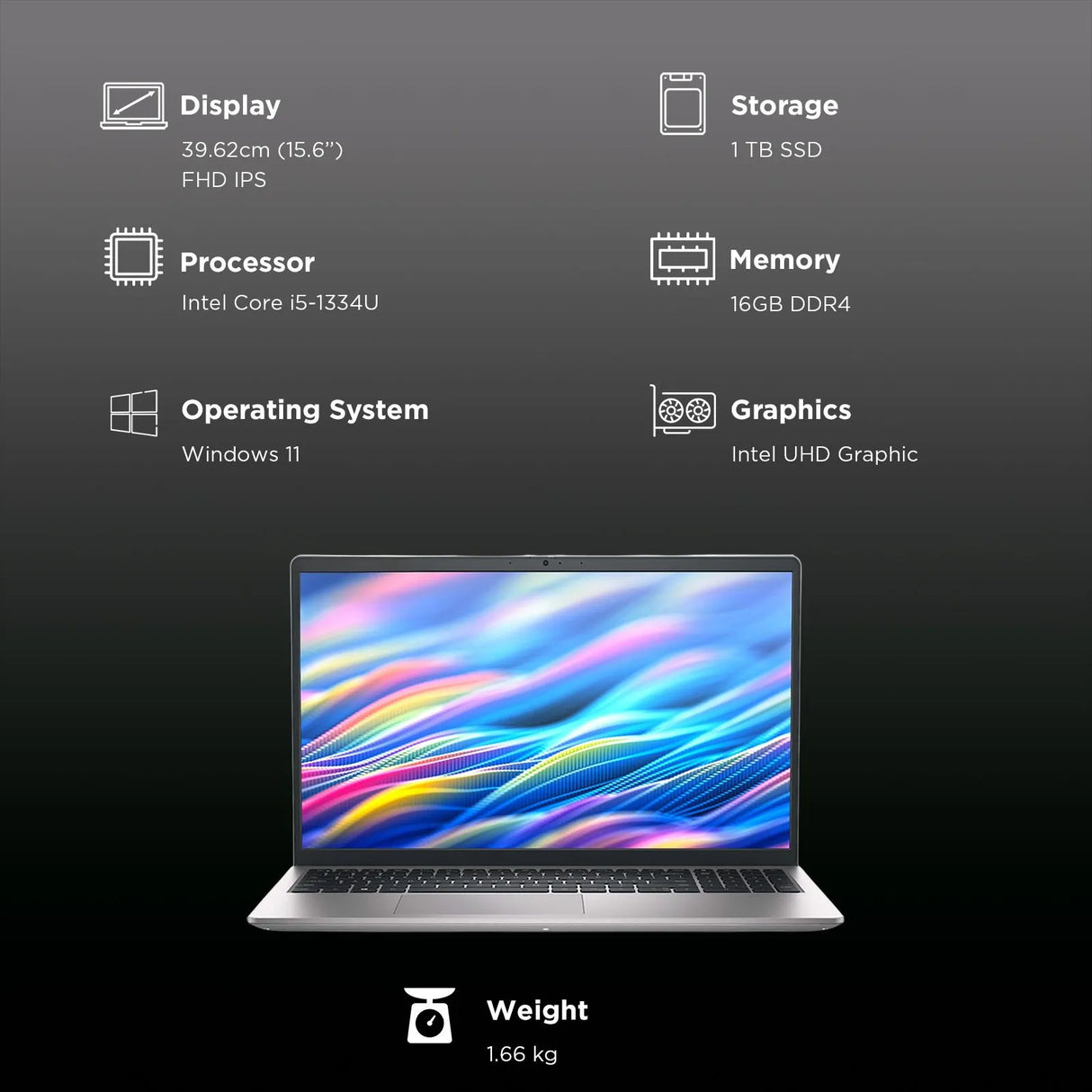 Dell 15 DC15250 / i5-1334U/15.6 FHD Touch/8GB DDR4 RAM/512GB NVME SSD/Win 11 Home/1YW/Eng Keyboard / DC15250-58511