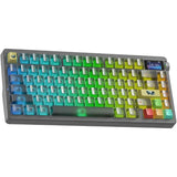 AULA NOVA75 75% Smart Custom Mechanical Keyboard (Wired / 2.4G / BT) Dream Sakura Switch - Black Frosted Translucent Keycaps