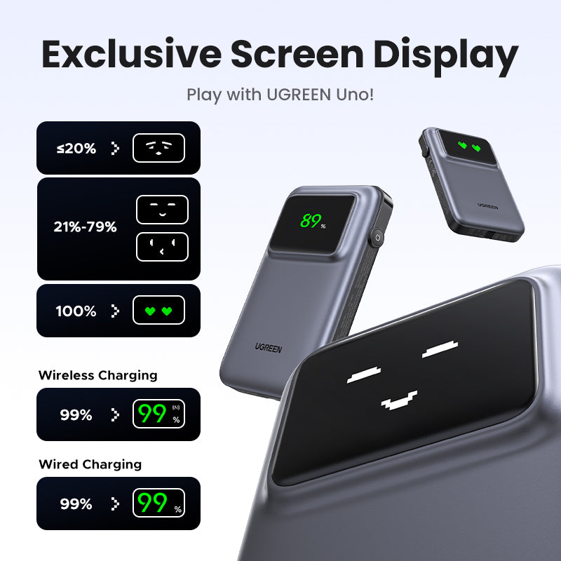 UGREEN 10000mAh Power Bank with Built-in Cable 15W-PB511