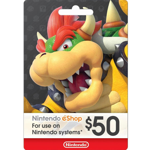 بطاقة هدايا نينتندو eShop بقيمة 50$ – كود رقمي (تسليم فوري عبر SMS)